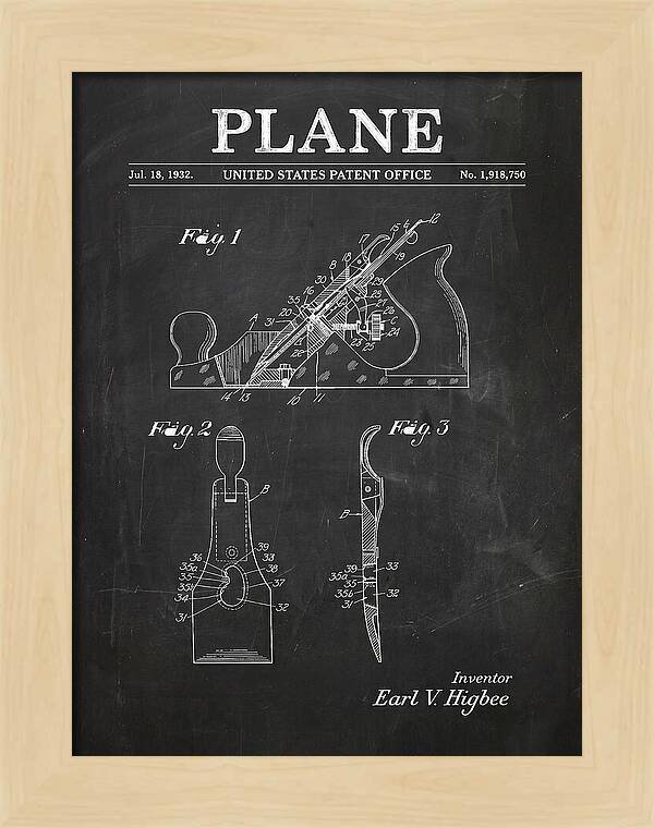 Hand Plane Chalkboard Patent Us1918750a