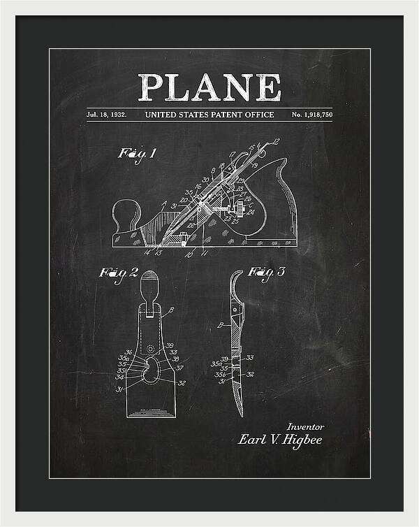 Hand Plane Chalkboard Patent Us1918750a