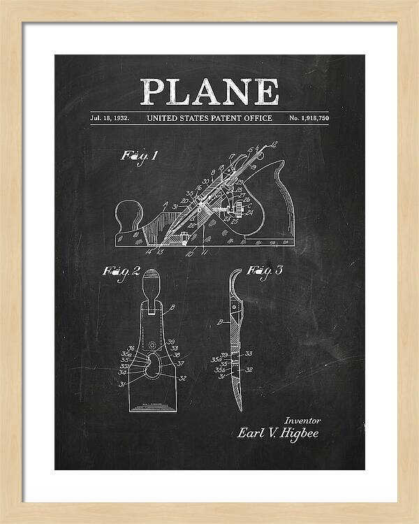 Hand Plane Chalkboard Patent Us1918750a