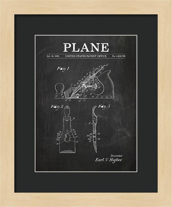 Hand Plane Chalkboard Patent Us1918750a