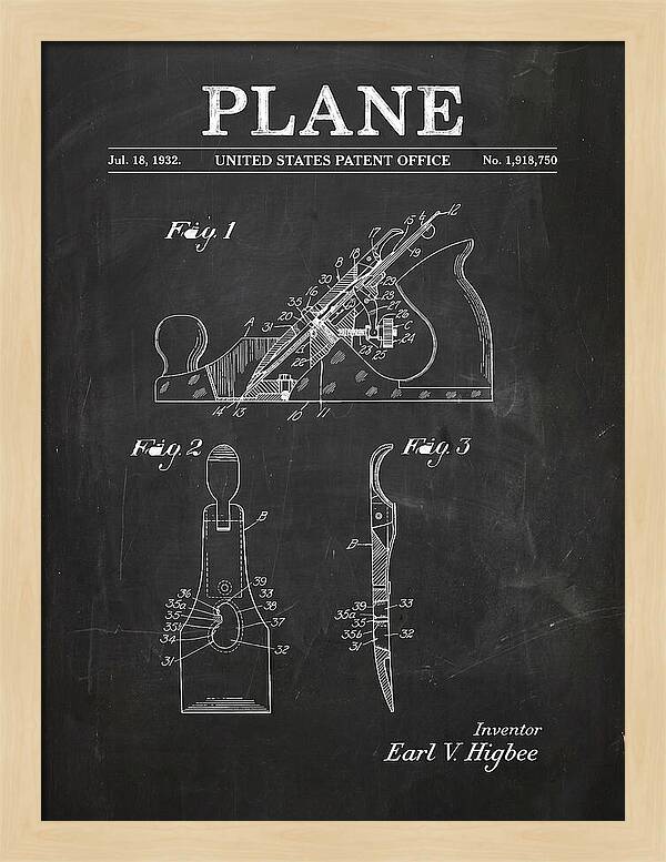 Hand Plane Chalkboard Patent Us1918750a
