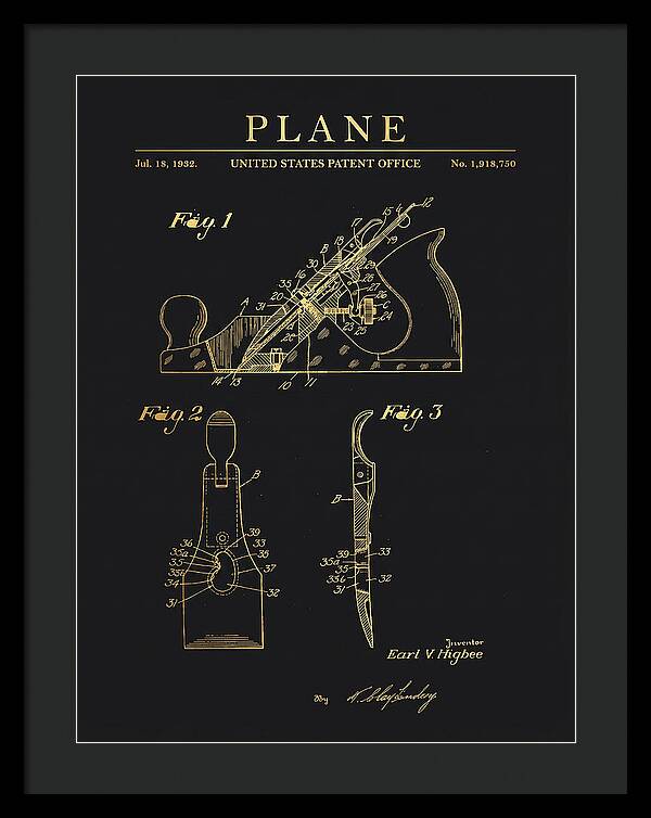 Hand Plane Gold Patent Us1918750a