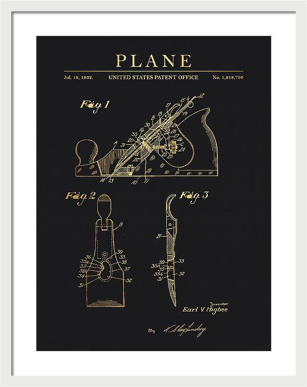 Hand Plane Gold Patent Us1918750a
