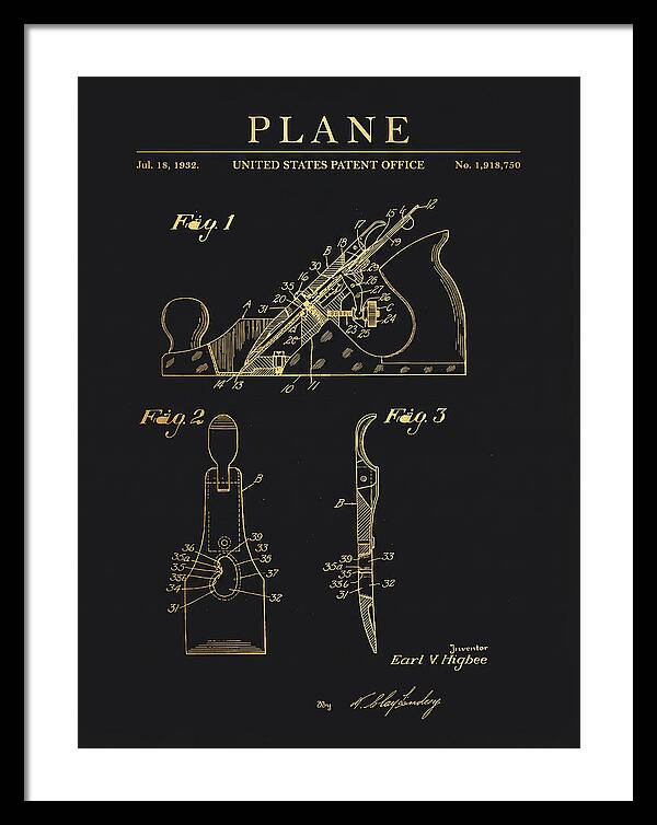 Hand Plane Gold Patent Us1918750a