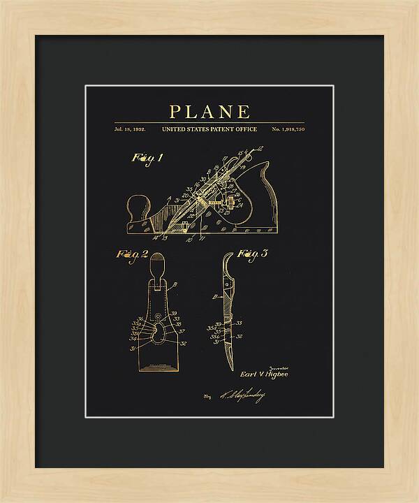 Hand Plane Gold Patent Us1918750a