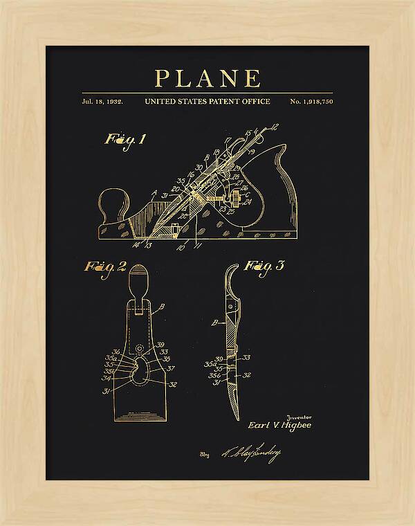 Hand Plane Gold Patent Us1918750a