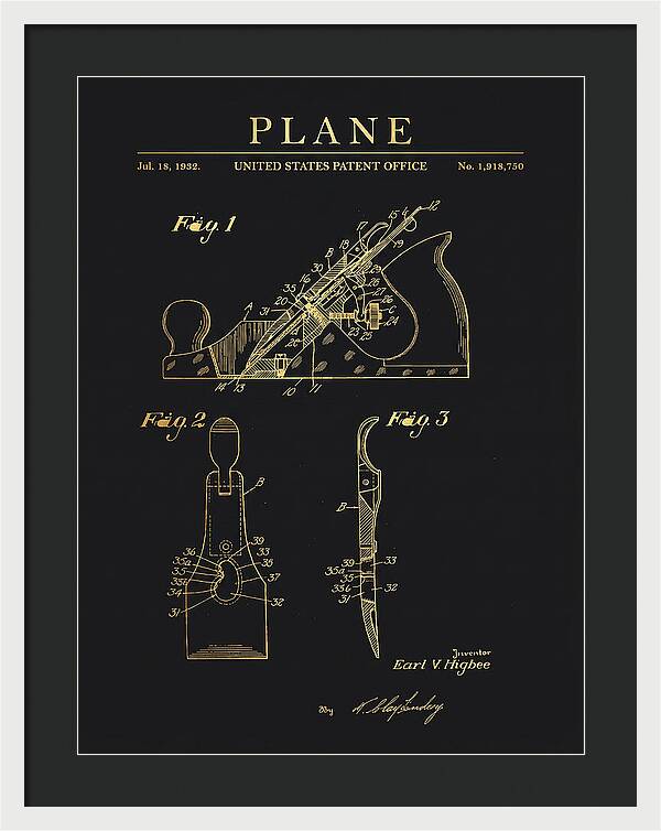 Hand Plane Gold Patent Us1918750a