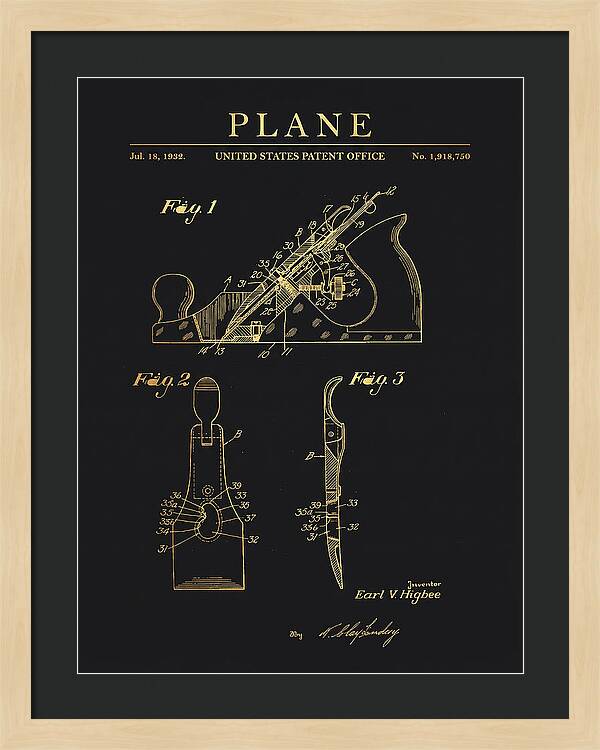 Hand Plane Gold Patent Us1918750a