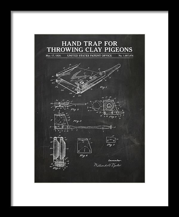 Hand Trap For Throwing Clay Pigeons Chalkboard Patent Us1607874a