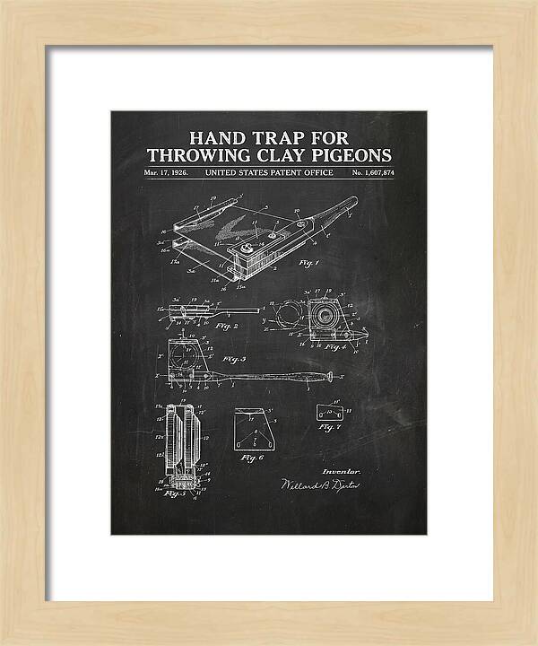 Hand Trap For Throwing Clay Pigeons Chalkboard Patent Us1607874a