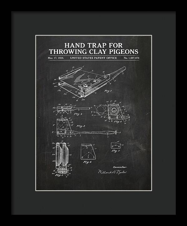 Hand Trap For Throwing Clay Pigeons Chalkboard Patent Us1607874a
