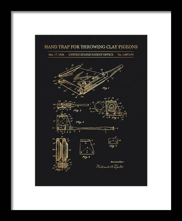 Hand Trap For Throwing Clay Pigeons Gold Patent Us1607874a