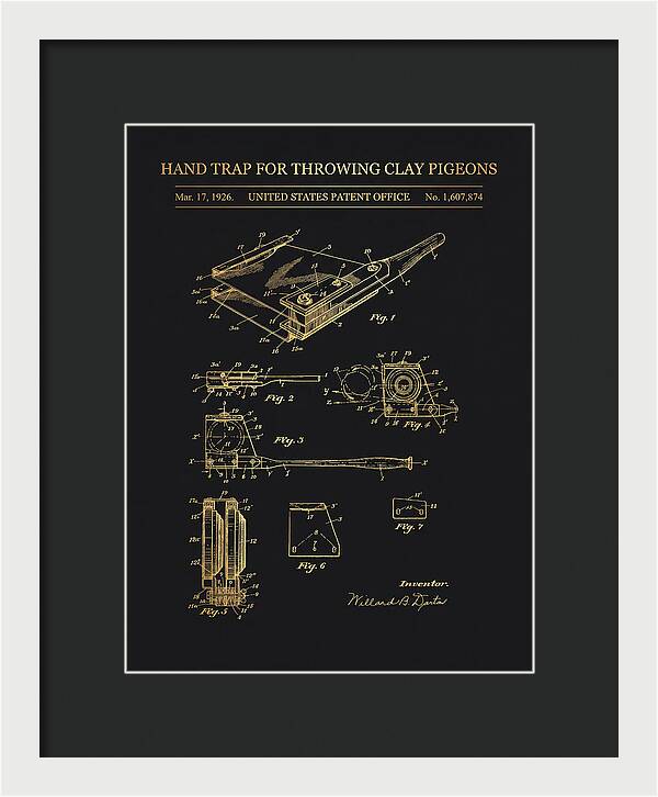 Hand Trap For Throwing Clay Pigeons Gold Patent Us1607874a