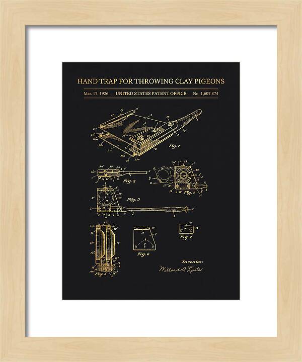Hand Trap For Throwing Clay Pigeons Gold Patent Us1607874a