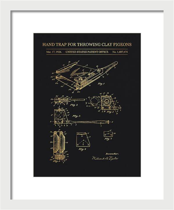 Hand Trap For Throwing Clay Pigeons Gold Patent Us1607874a