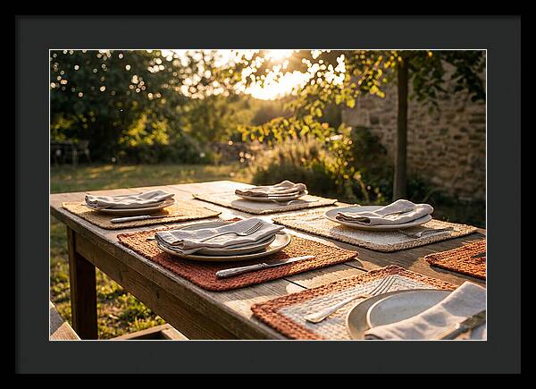 Hand Woven Placemats On Farmhouse Table