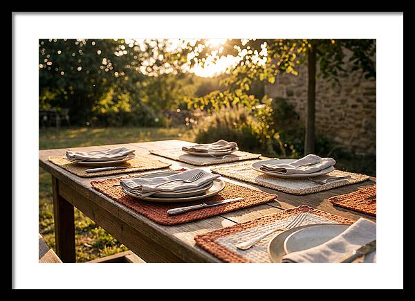 Hand Woven Placemats On Farmhouse Table