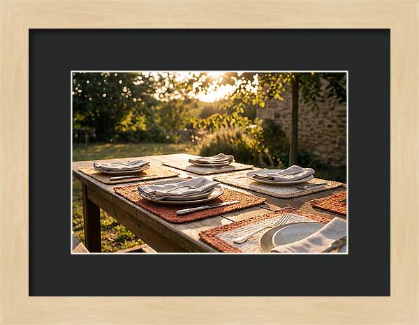 Hand Woven Placemats On Farmhouse Table