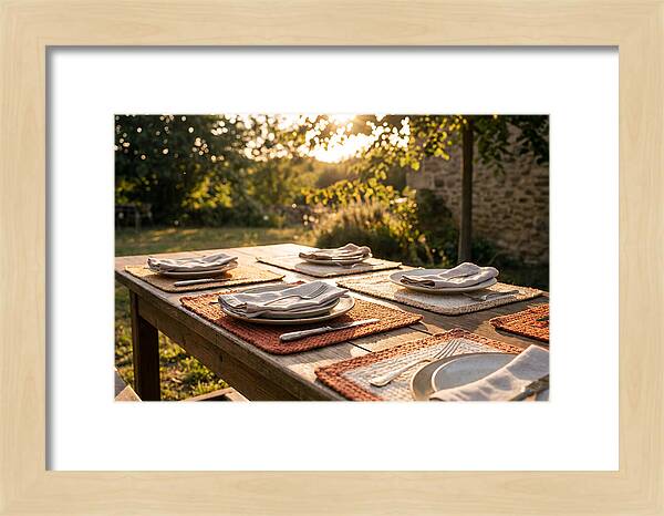 Hand Woven Placemats On Farmhouse Table