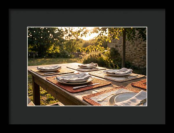 Hand Woven Placemats On Farmhouse Table