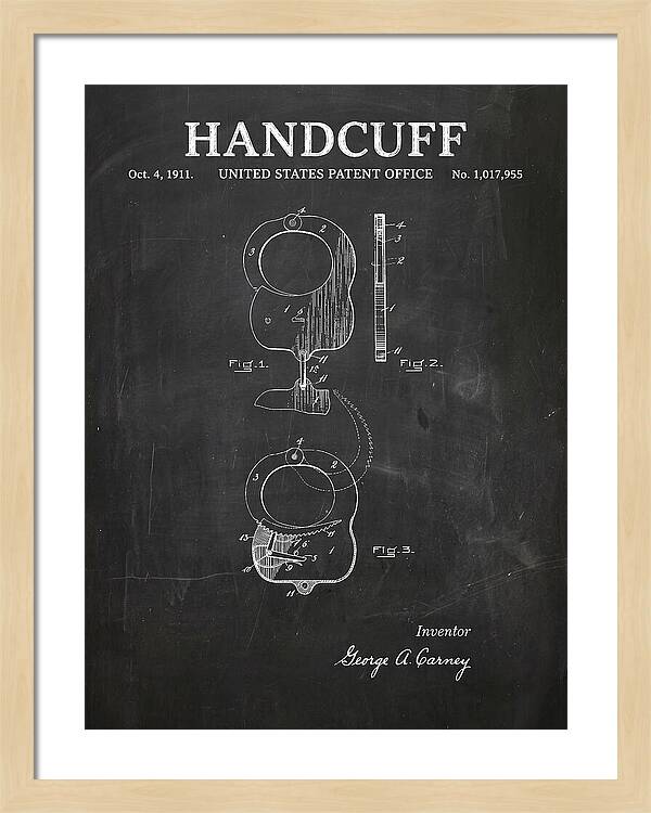 Handcuff Chalkboard Patent Us1017955