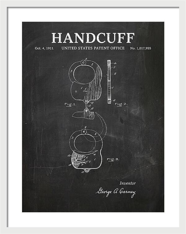 Handcuff Chalkboard Patent Us1017955