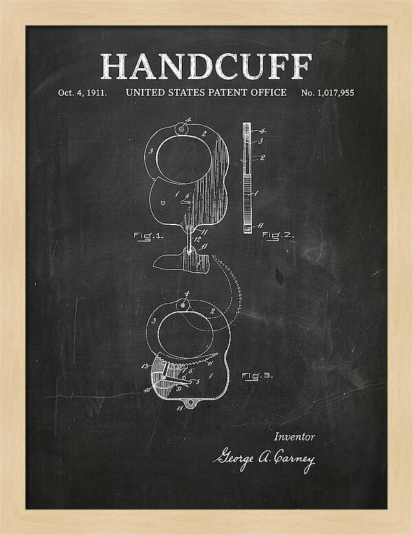 Handcuff Chalkboard Patent Us1017955