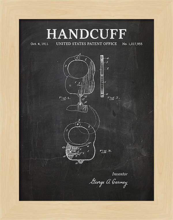 Handcuff Chalkboard Patent Us1017955