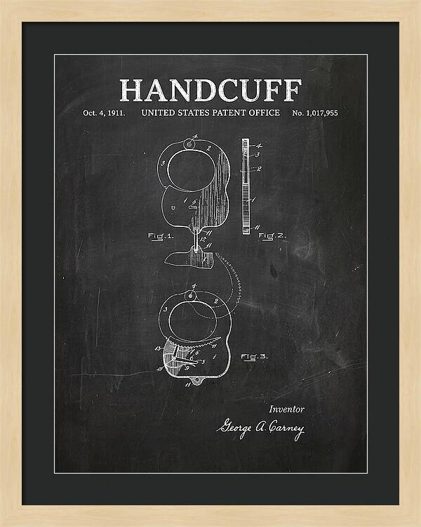 Handcuff Chalkboard Patent Us1017955