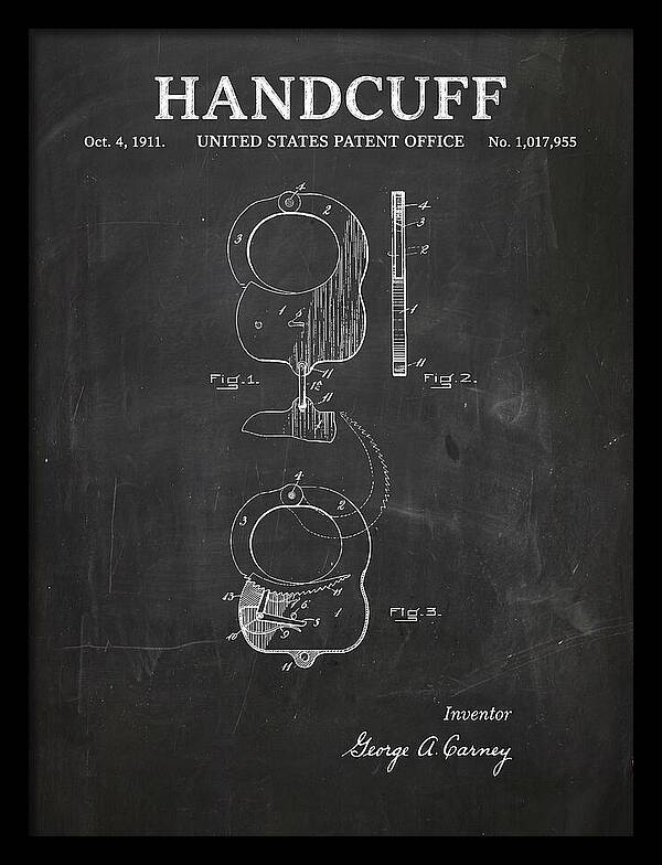Handcuff Chalkboard Patent Us1017955