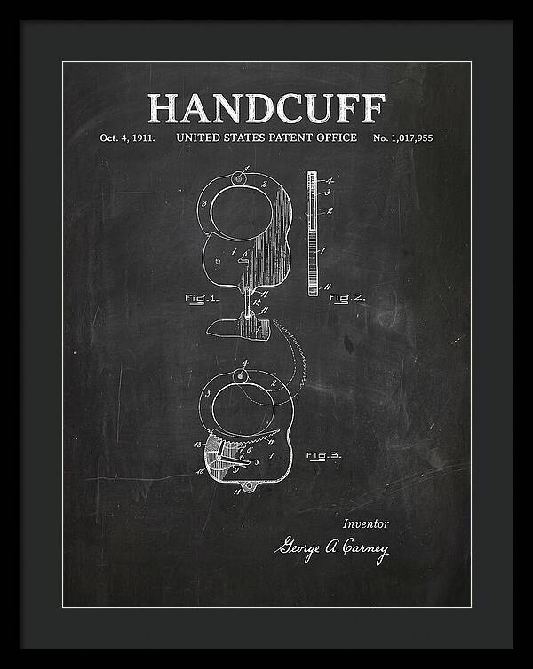 Handcuff Chalkboard Patent Us1017955