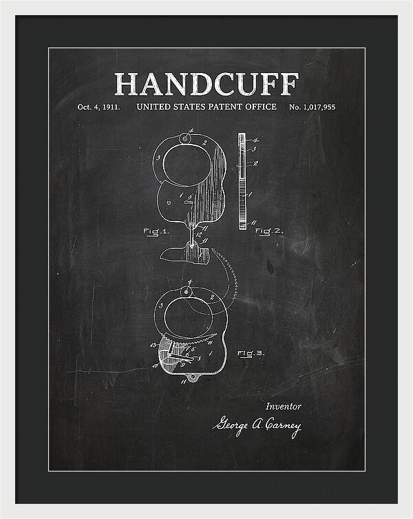 Handcuff Chalkboard Patent Us1017955