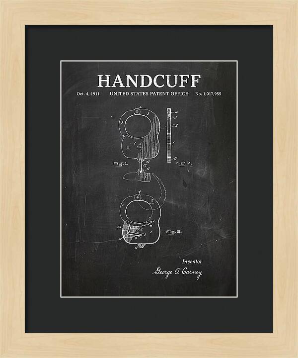 Handcuff Chalkboard Patent Us1017955