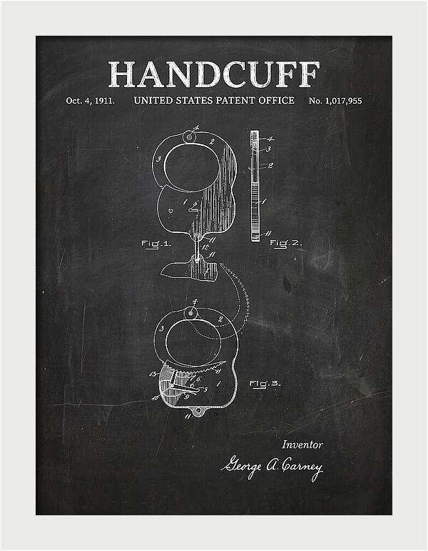 Handcuff Chalkboard Patent Us1017955