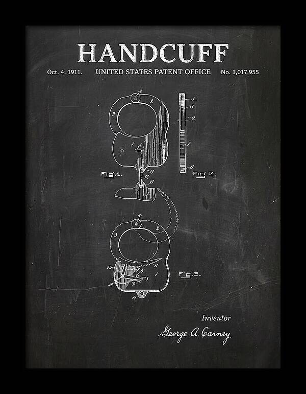 Handcuff Chalkboard Patent Us1017955
