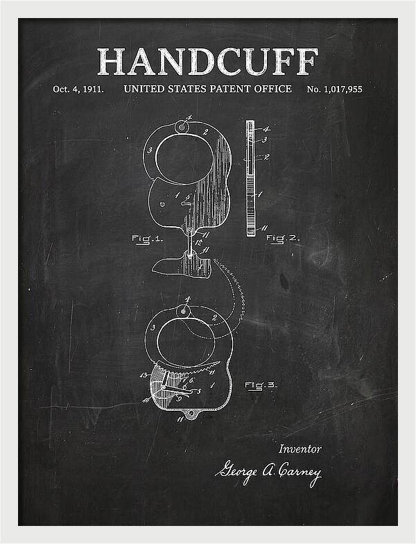 Handcuff Chalkboard Patent Us1017955