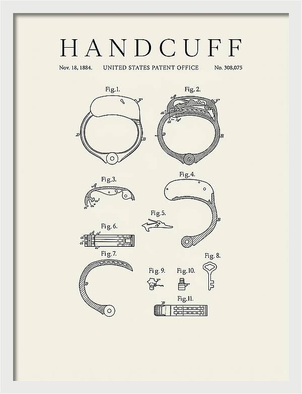 Handcuff Minimalist Patent Us308075
