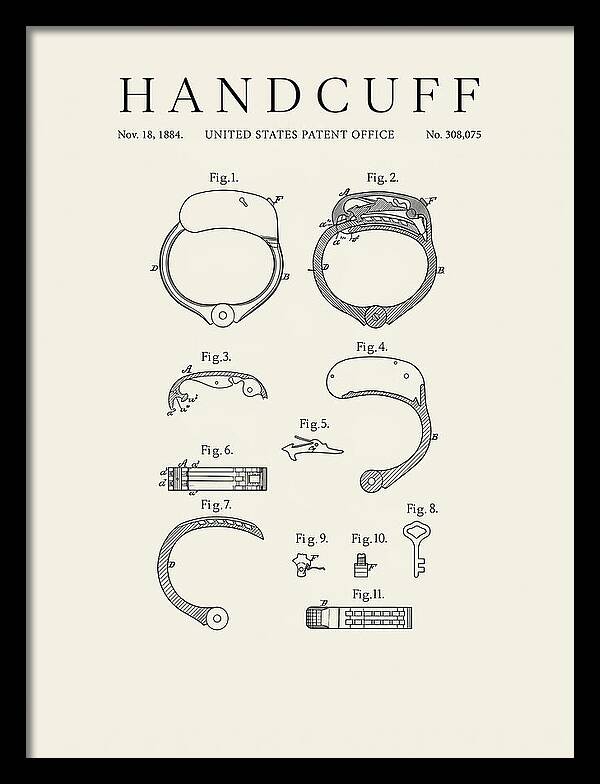 Handcuff Minimalist Patent Us308075