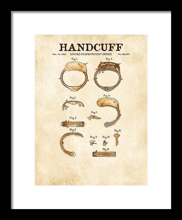 Handcuff Watercolor Patent Us308075