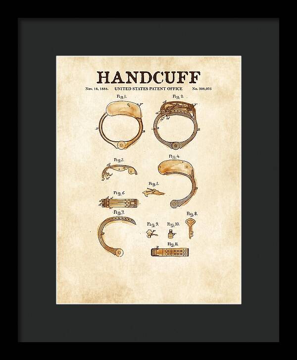 Handcuff Watercolor Patent Us308075