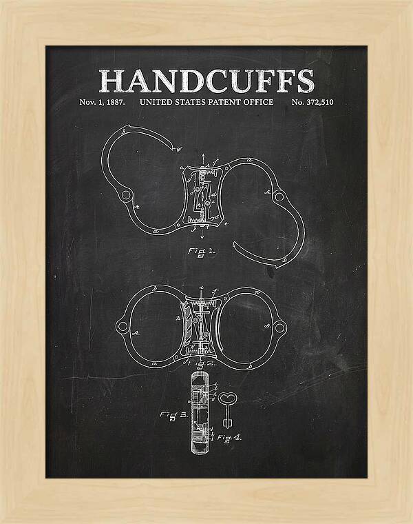 Handcuffs Chalkboard Patent Us372510
