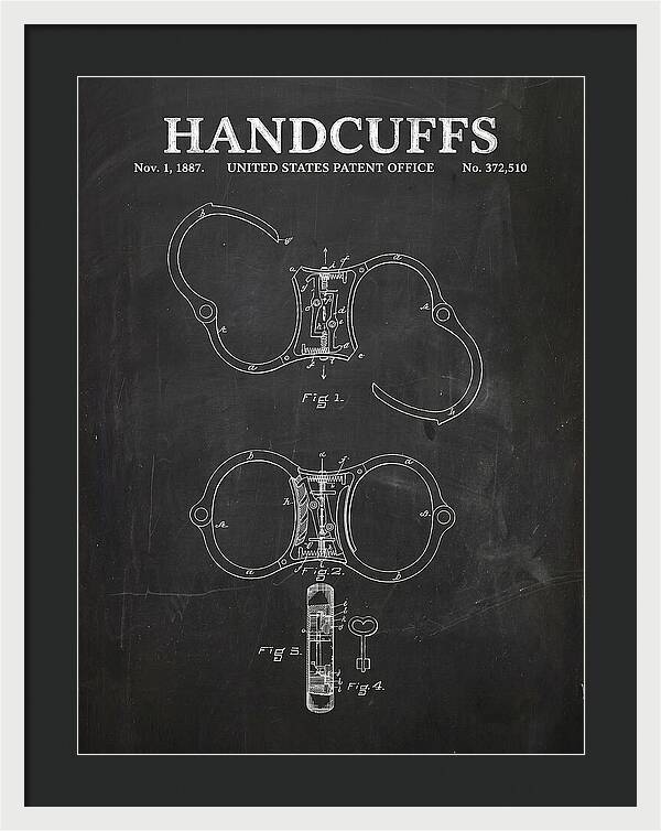 Handcuffs Chalkboard Patent Us372510