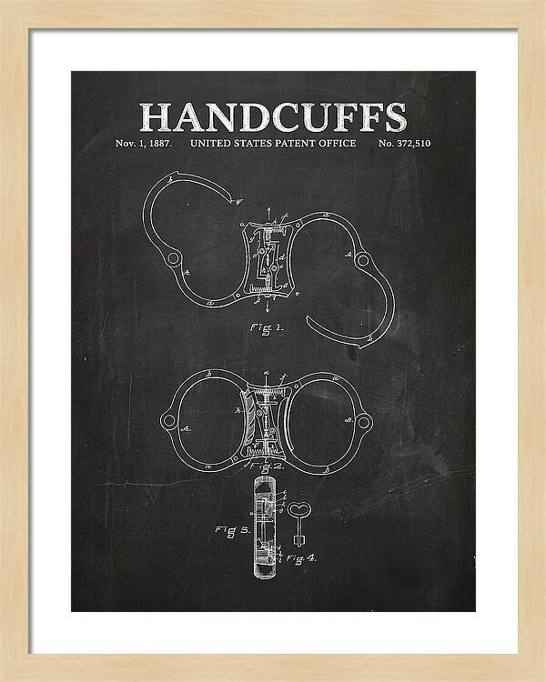 Handcuffs Chalkboard Patent Us372510