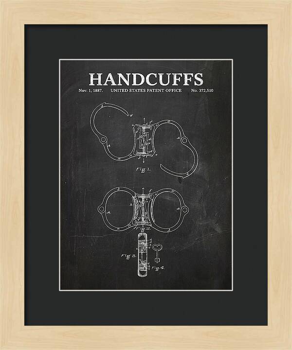 Handcuffs Chalkboard Patent Us372510
