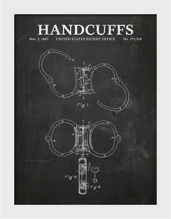 Handcuffs Chalkboard Patent Us372510
