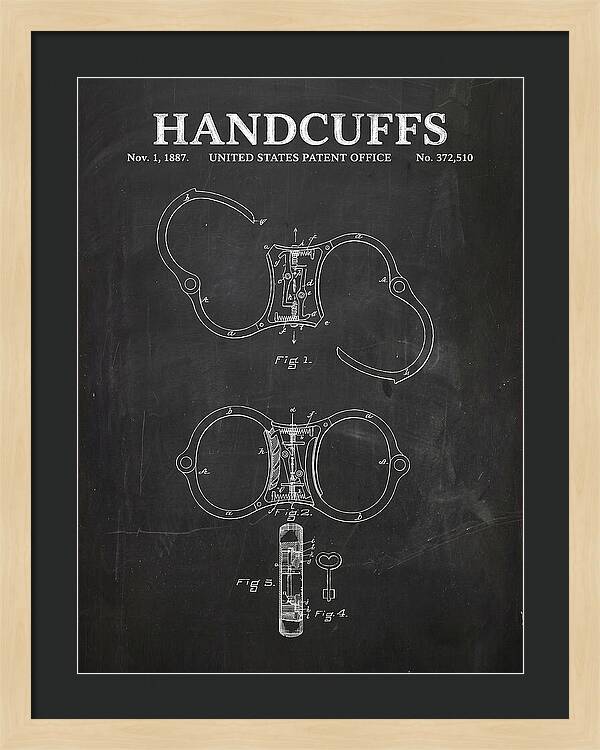 Handcuffs Chalkboard Patent Us372510