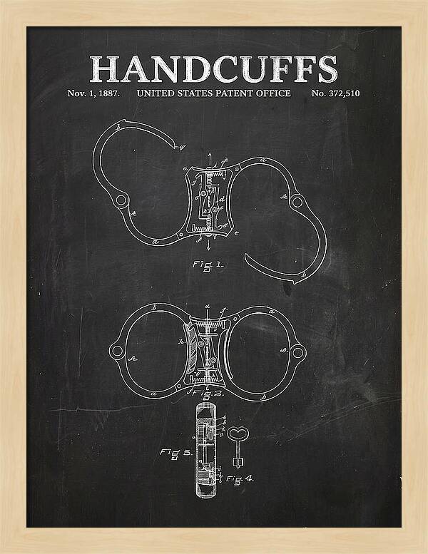 Handcuffs Chalkboard Patent Us372510