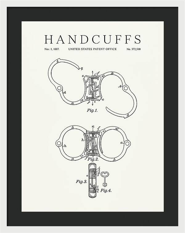 Handcuffs Minimalist Patent Us372510