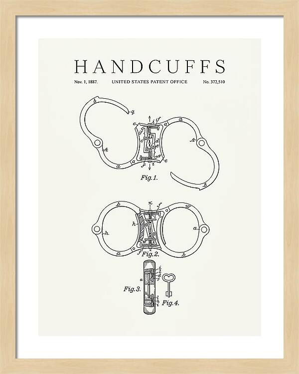 Handcuffs Minimalist Patent Us372510
