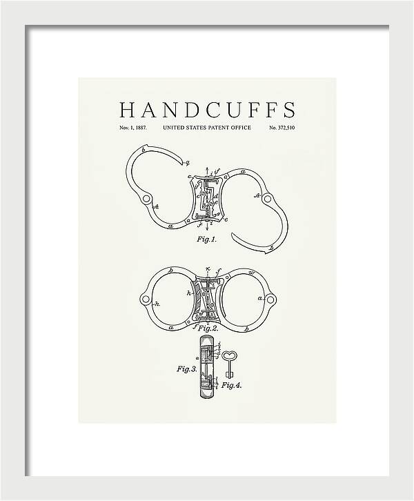 Handcuffs Minimalist Patent Us372510